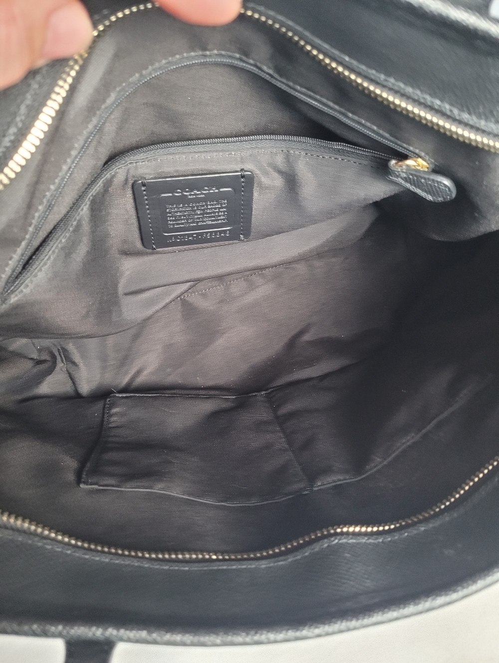 Coach Medium City Tote Shoulder Bag Black Crossgrain Leather EUC - Picture 10 of 11